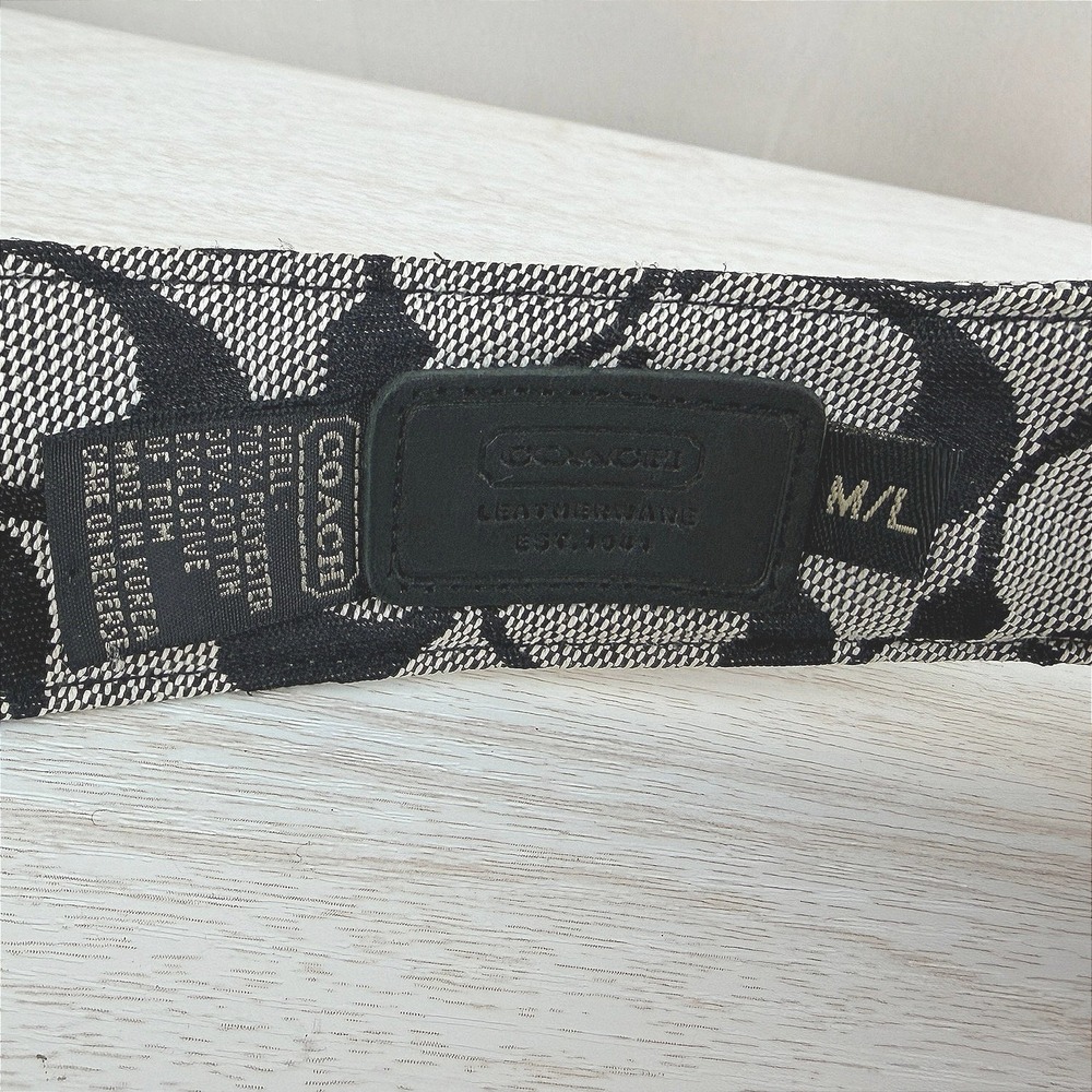 COACH‎ Signature Visor M/L Gray Black Logo Golf Beach Resort Vacation Tennis Y2K - Picture 8 of 9